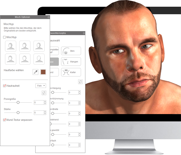 3D Portrait erstellen - Morph und Texturmischung