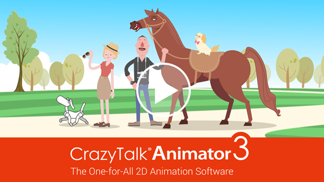 The world's easiest 2D animation software that anyone can instantly bring an image and logo to life by applying Elastic Motion effects. For the character part, CTA3 is built with 2D character templates, valuable motion libraries, a powerful 2D bone rig editor, facial puppets, and audio lip-syncing tools to give users unparalleled control when animating 2D talking characters for videos, web, games and apps.
 