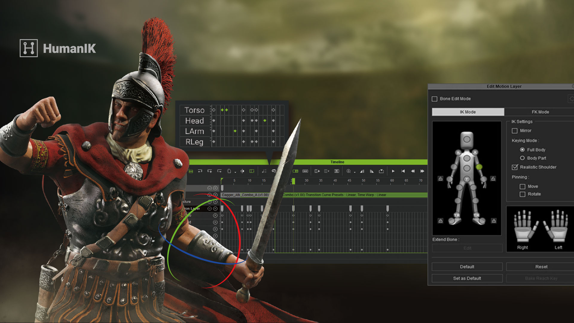 iClone Unreal Live Link screenshot - HIK Motion Layer Editing