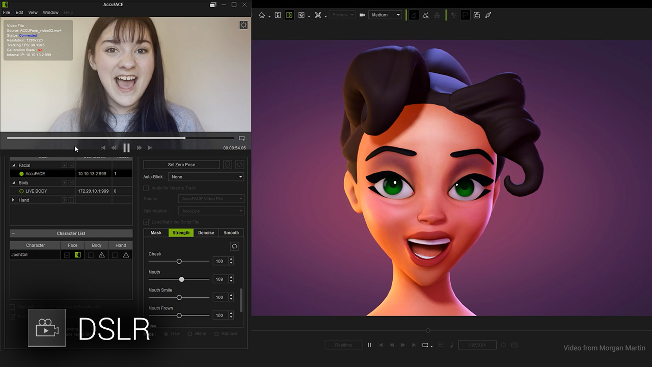 AccuFACE screenshot - Video DSLR