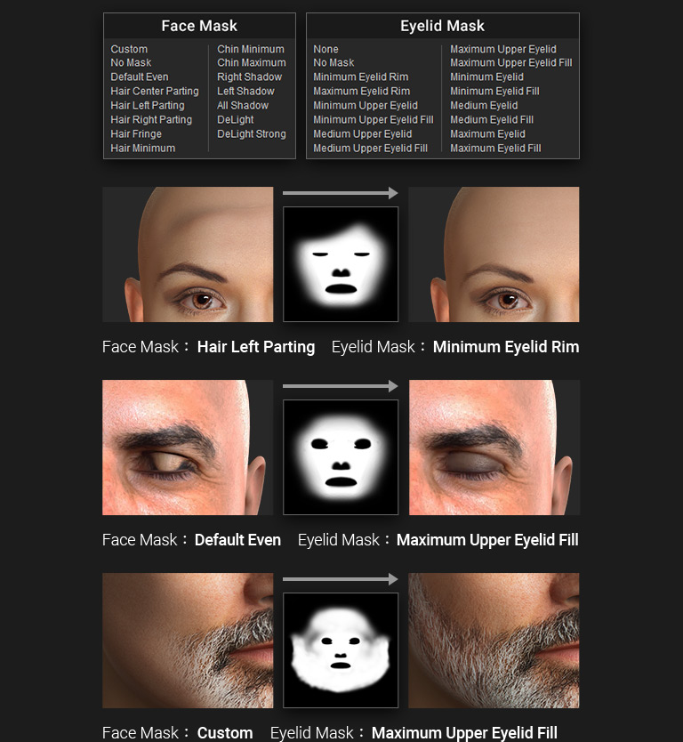 headshot - 3d head texture refinement by masking