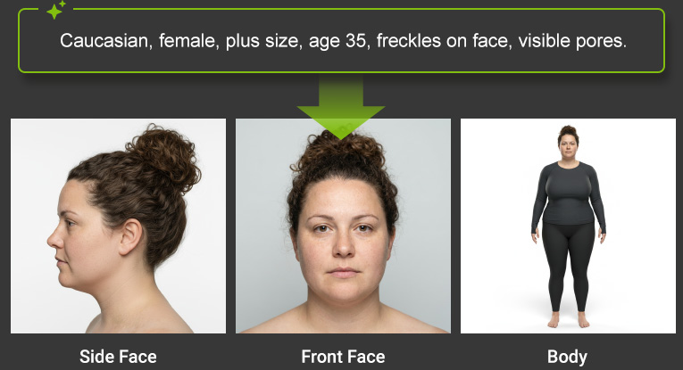 AI-generated front-facing character image from a text prompt