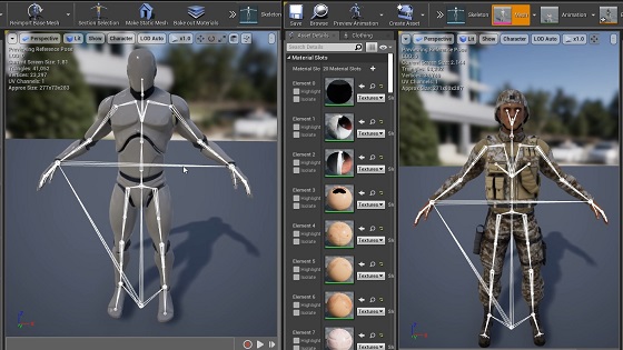 game character design - unreal ue4 rig character creator