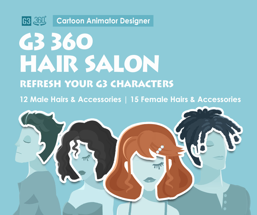 2d character - male and female hair