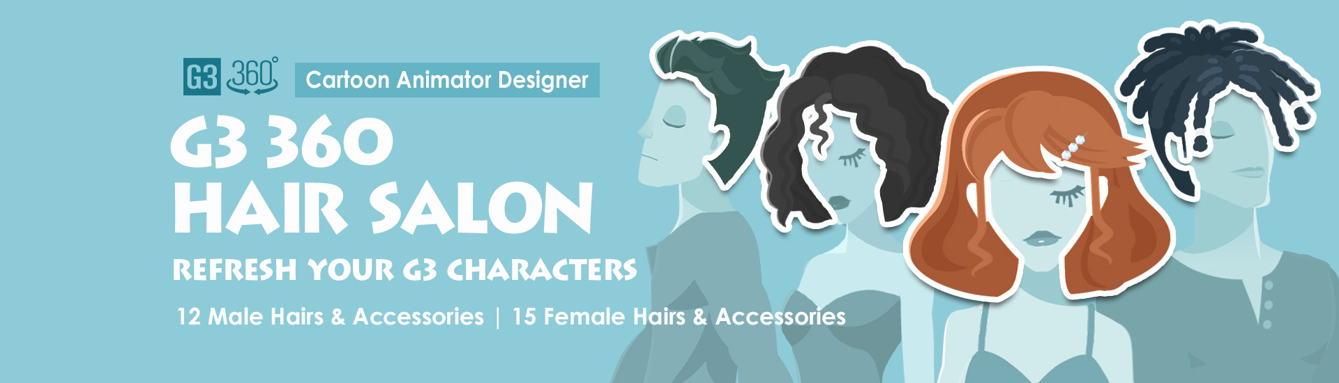 2d character - male and female hair