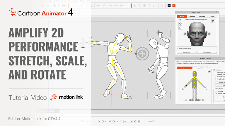 3d mocap to 2d-amplify 2d performance - stretch, scale, and rotate tutorial video