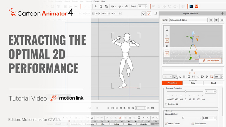 3d mocap to 2d-extracting the optimal 2d performance tutorial video
