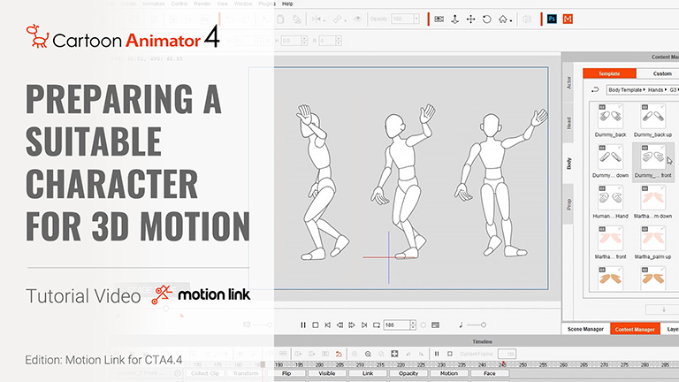 3d mocap to 2d-preparing a suitable character for 3d motion tutorial video