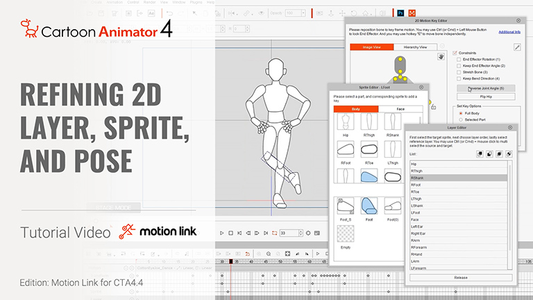 3d mocap to 2d-refining 2d layer, sprite, and pose tutorial video