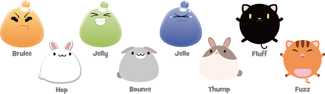 cartoon style - expression props - Slime - bunny - kitty