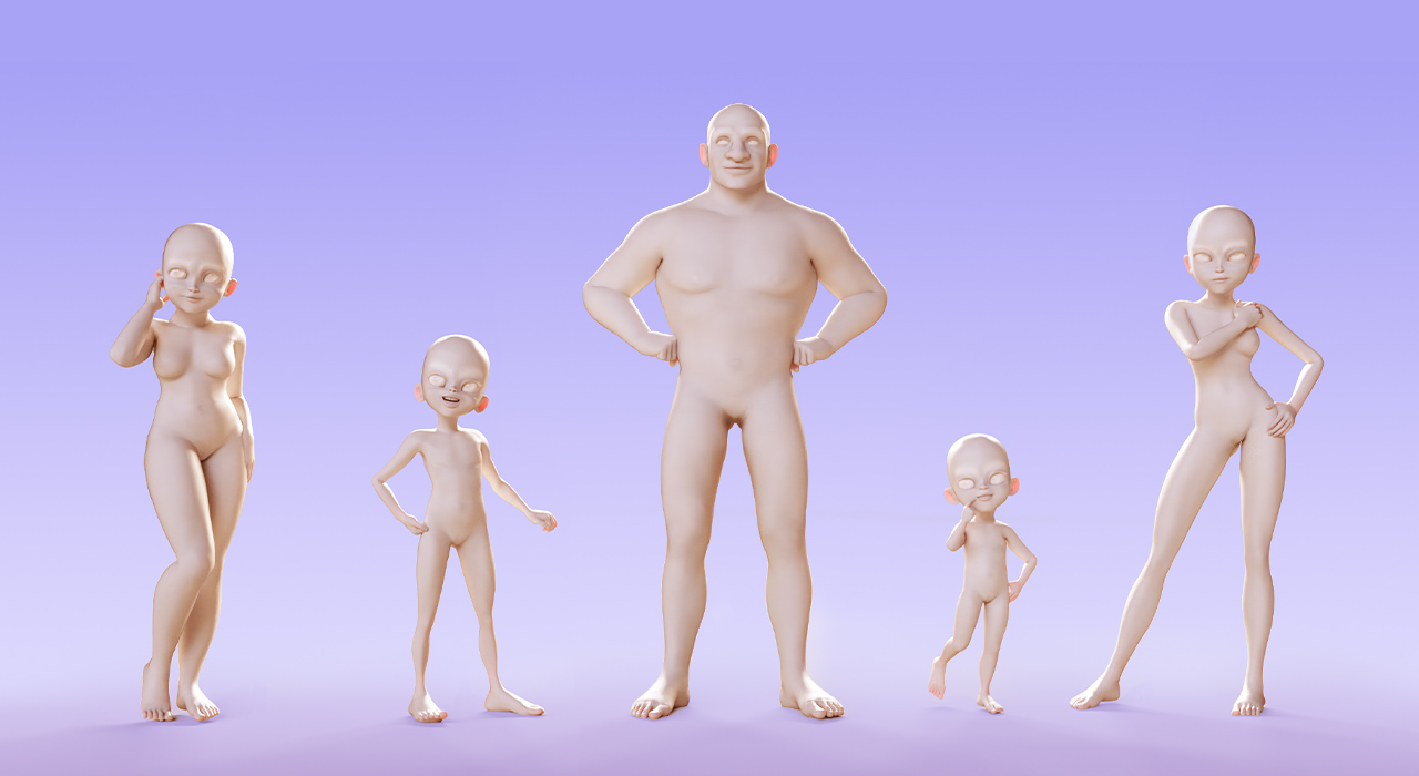 toon character -body morphs