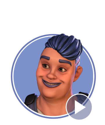 cartoon character-PAM-facial expression video
