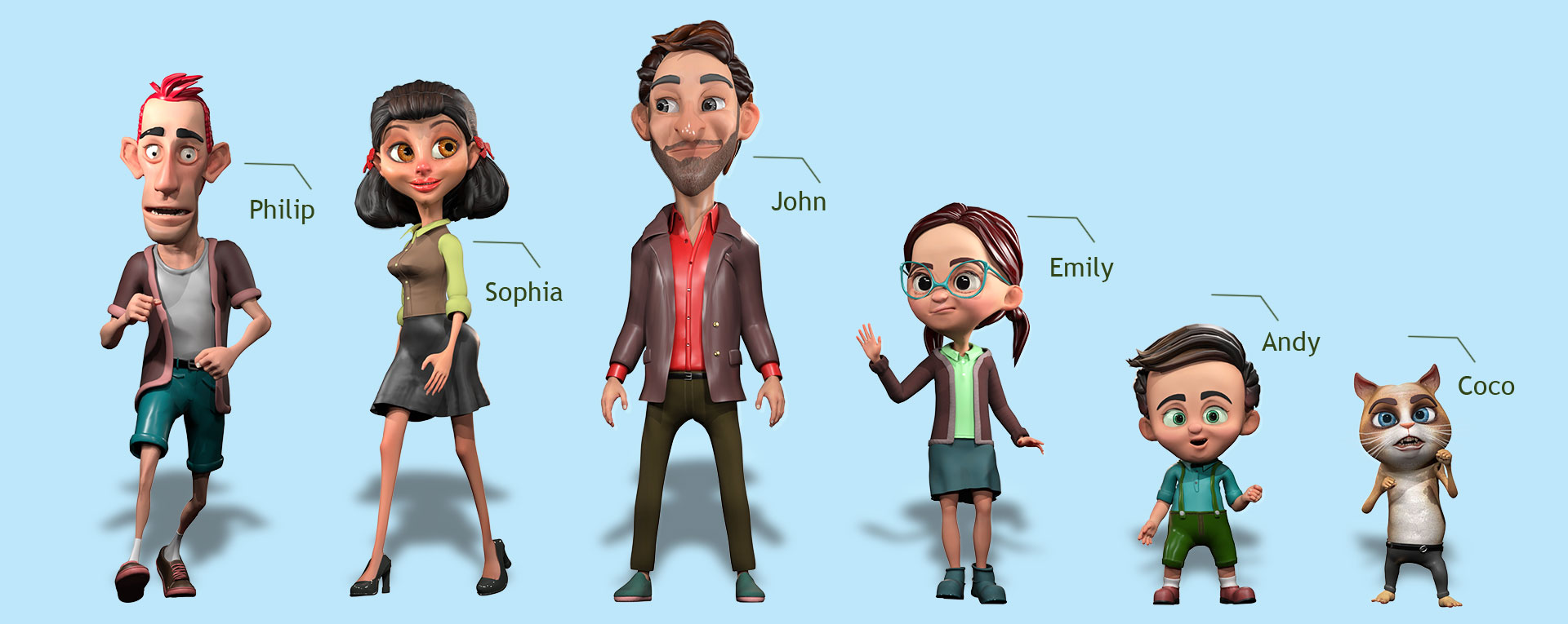 cartoon character-body shapes in clothes