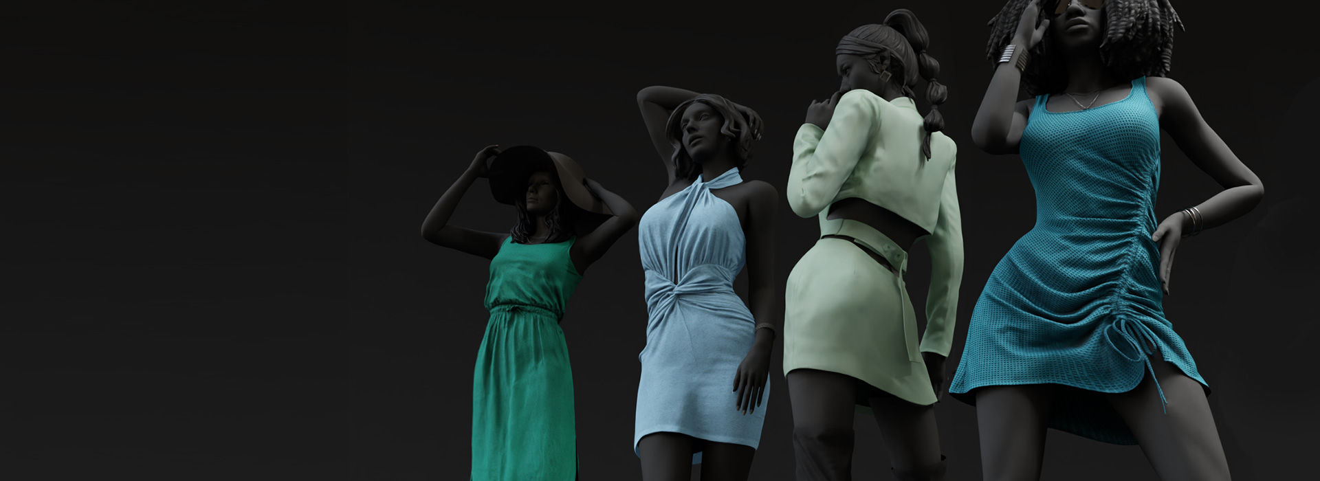 Rugged and Trendy Male and Female 3D Clothing