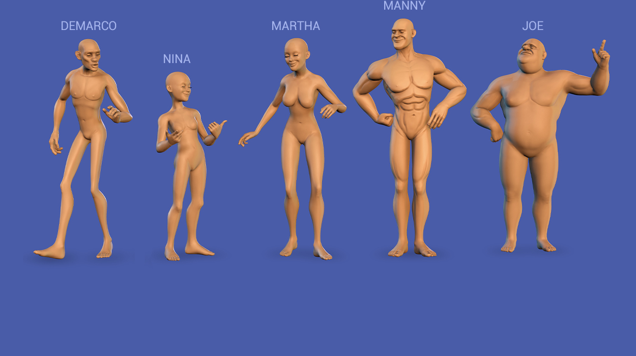 adventure figures set-body morphs