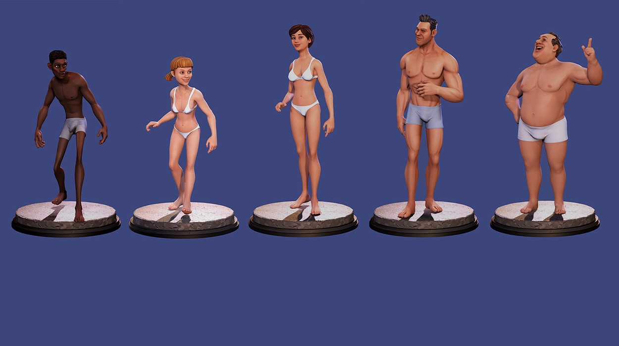 adventure figures set-body shapes in underwears