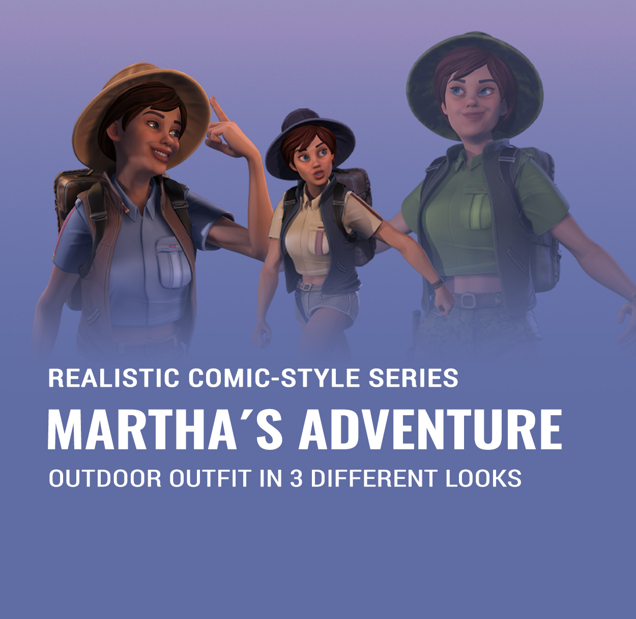 3d Adventure Outfits and Gears Combo-Martha