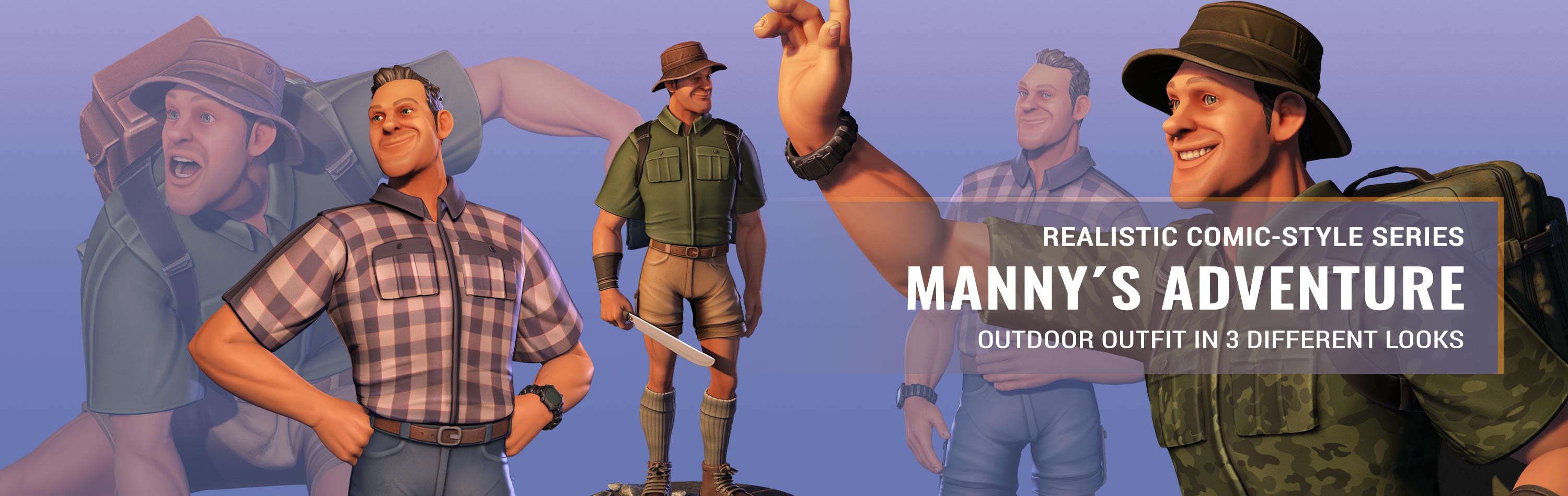 3d Adventure Outfits and Gears Combo-Manny