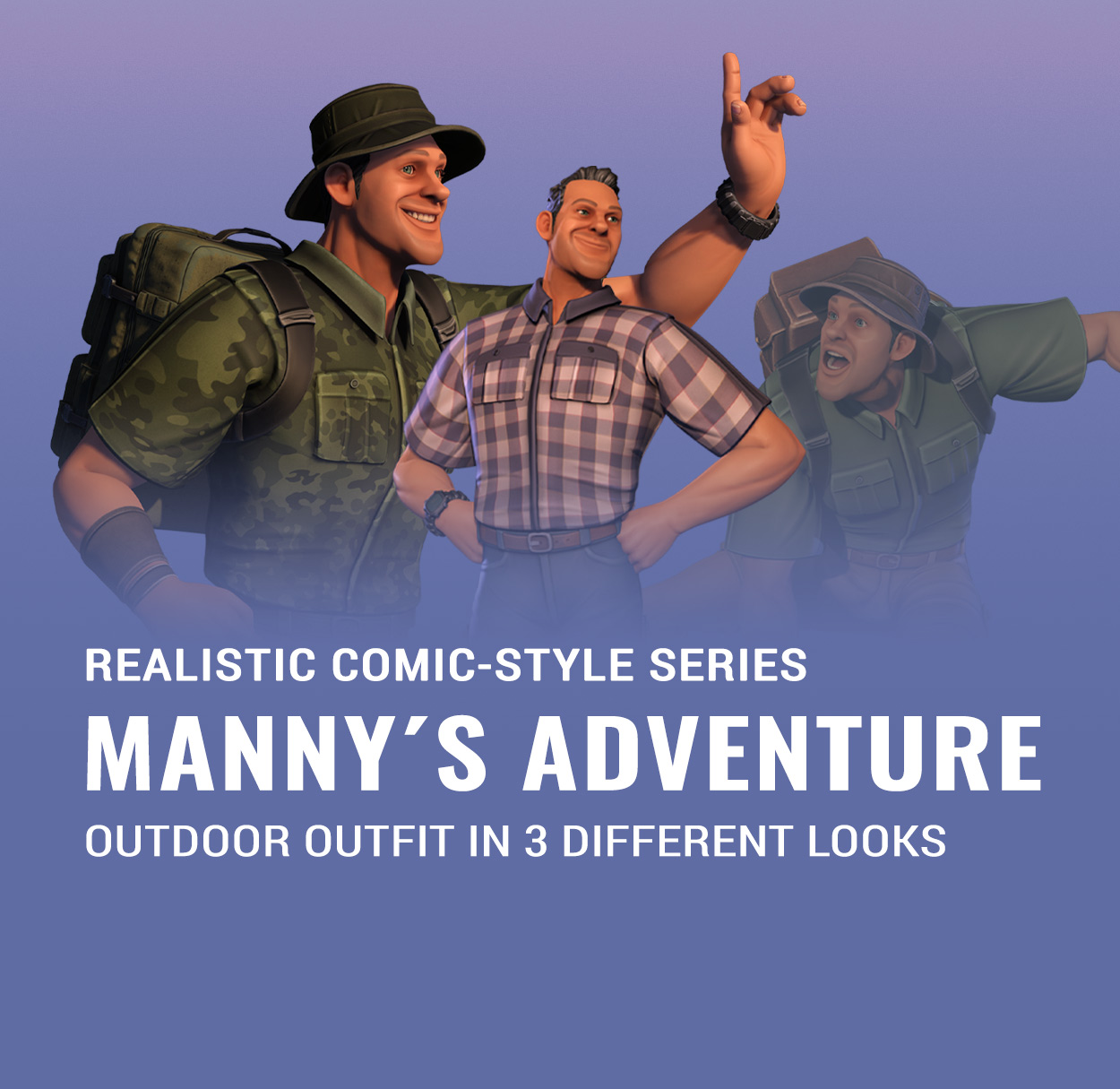 3d Adventure Outfits and Gears Combo-Manny