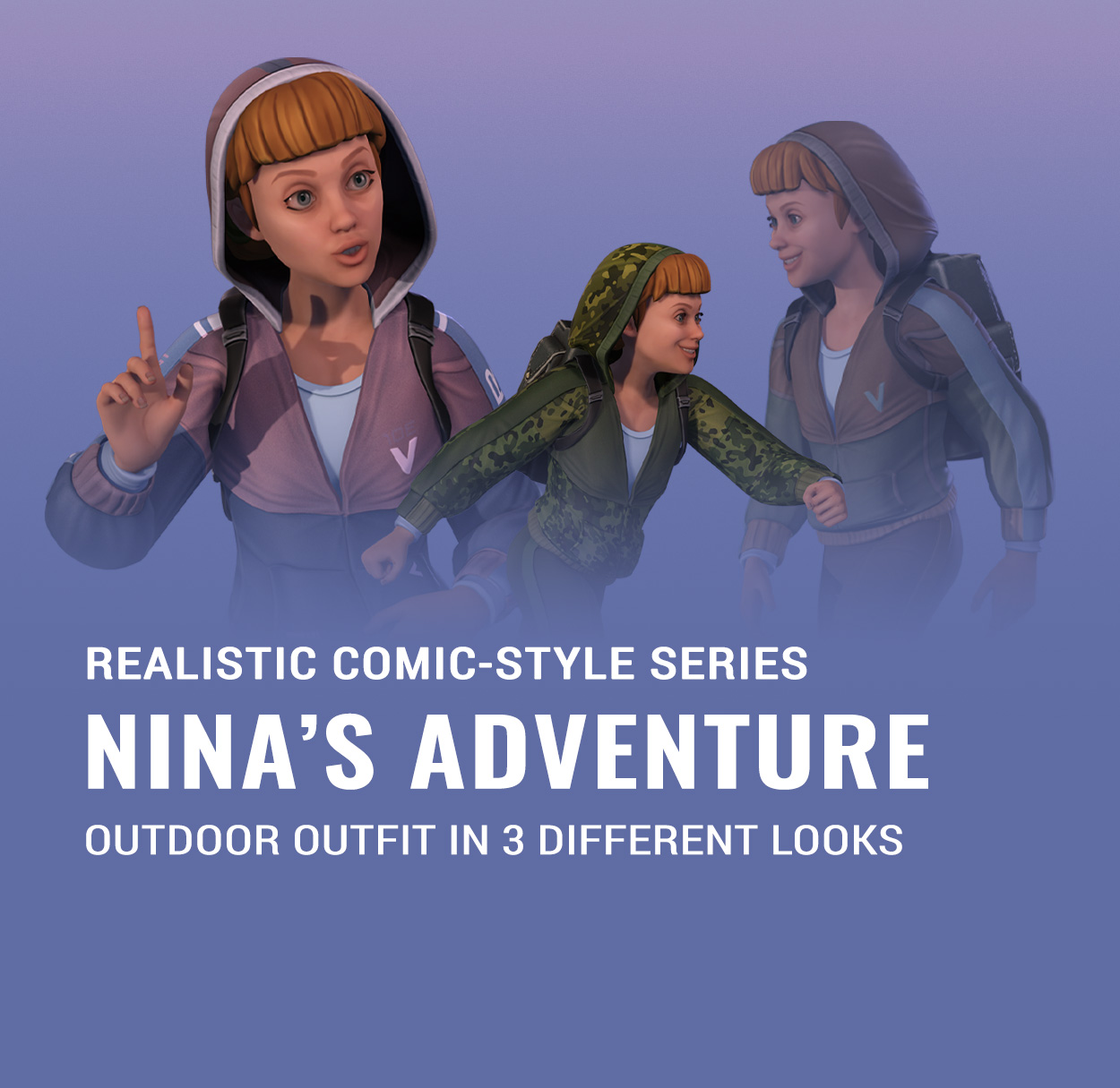 3d Adventure Outfits and Gears Combo-Nina