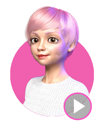 doll character-Naomi-facial expression video