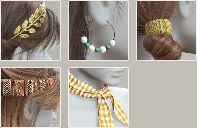 accessories-headwear, earrings, and neckwear