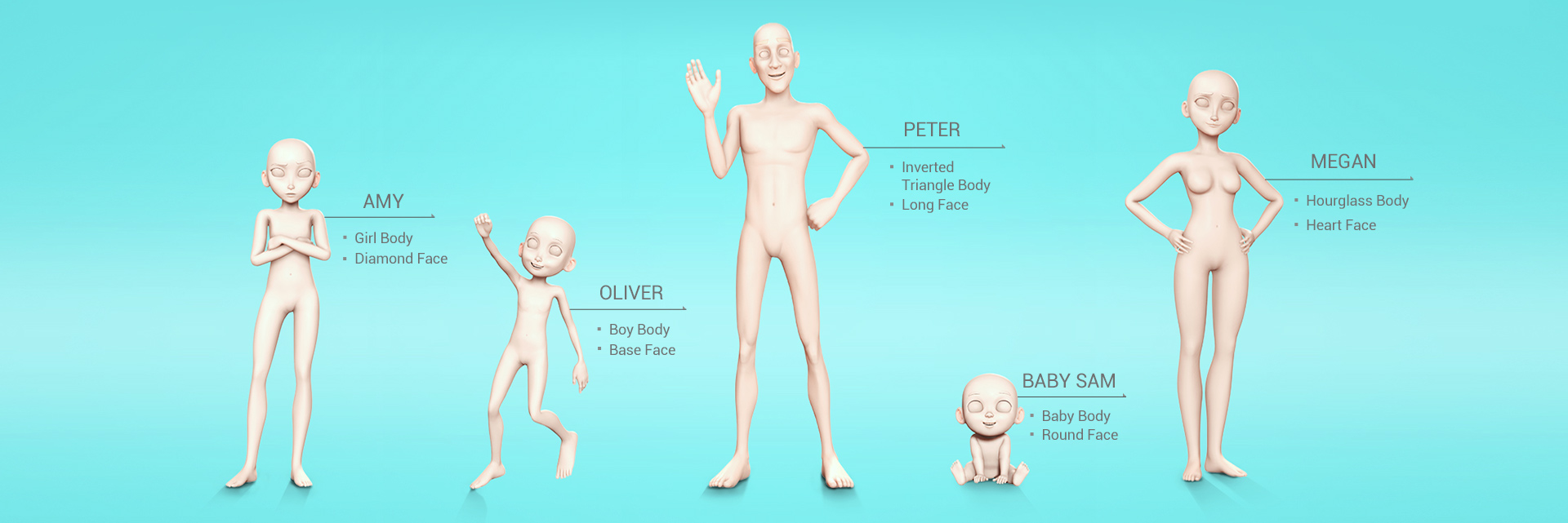 cartoon character -body shapes