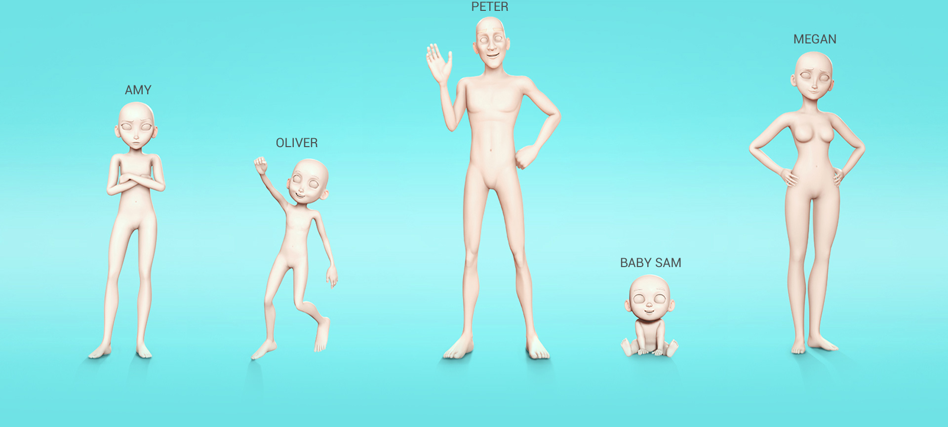 cartoon character -body shapes