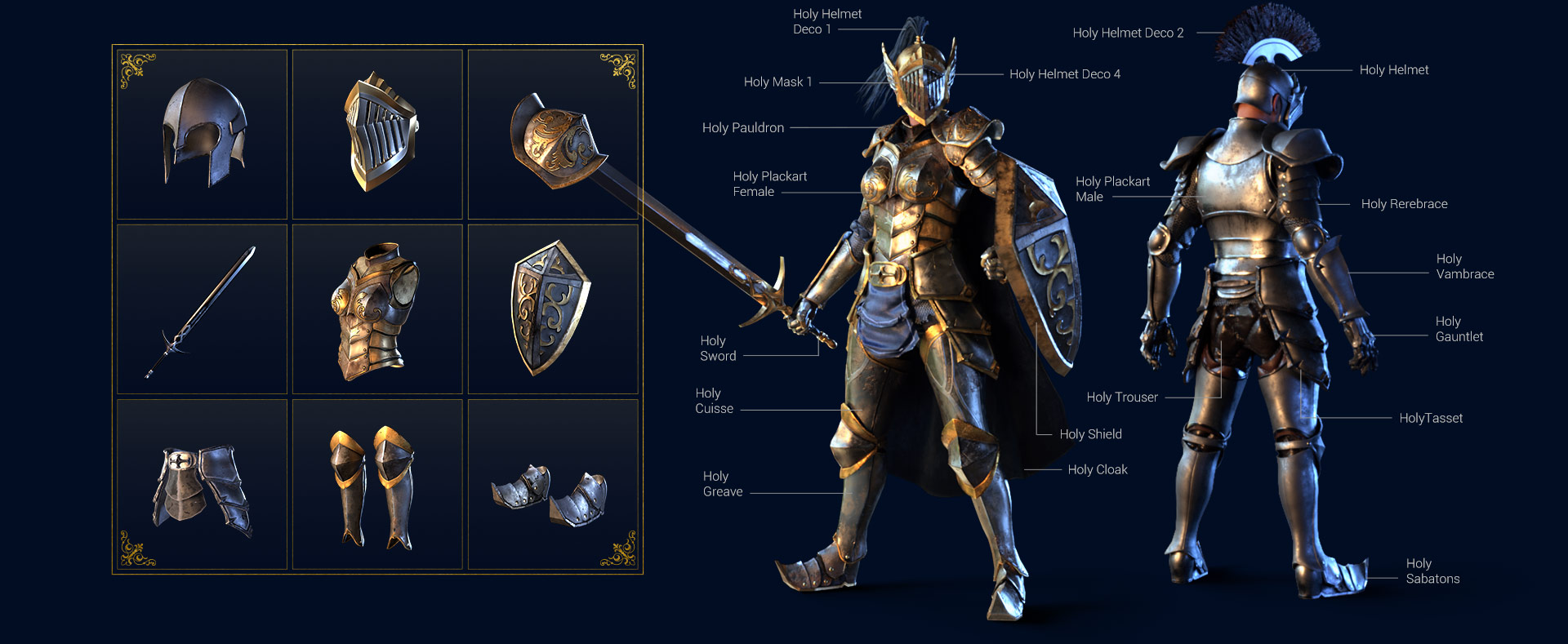 medieval knight - armor assembly