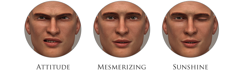 poses-male facial expressions-icons