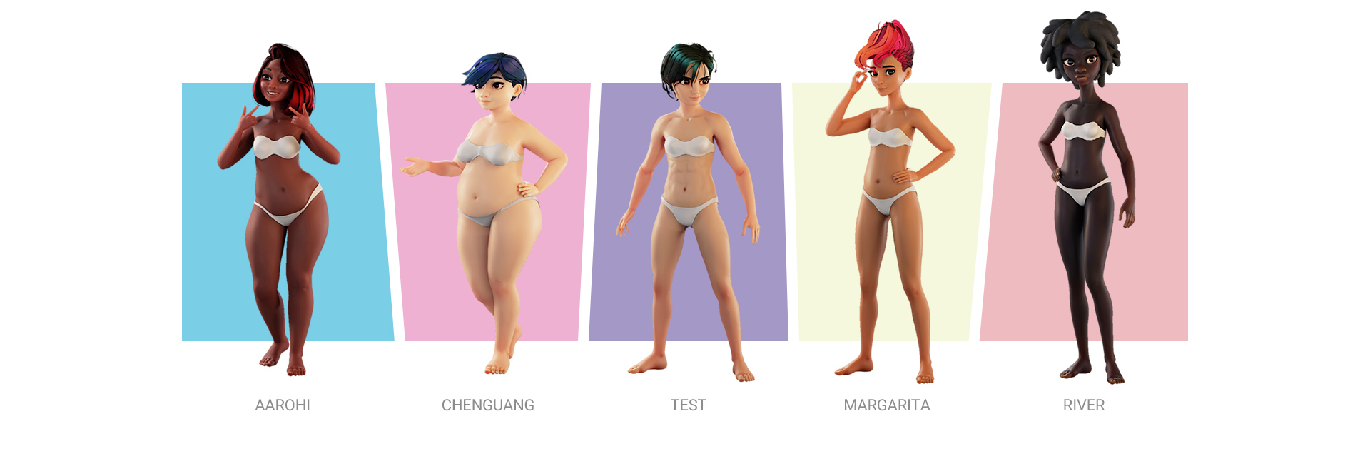 We're Besties-body shapes in underwears