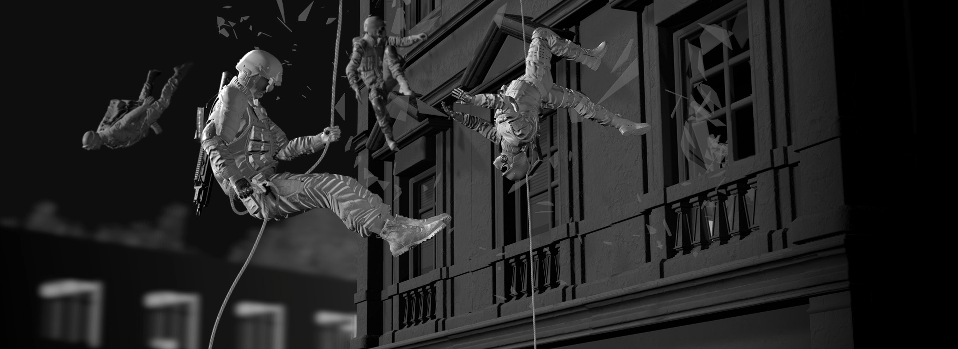 3d animation - film-wirework - SWAT Stunts