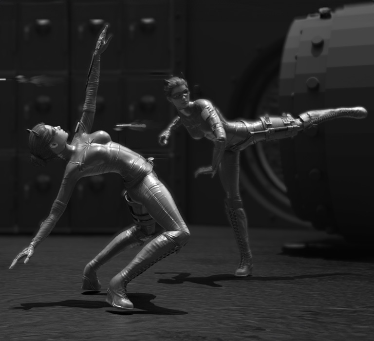 3d animation - Panther Lady -  Feline Acrobatics