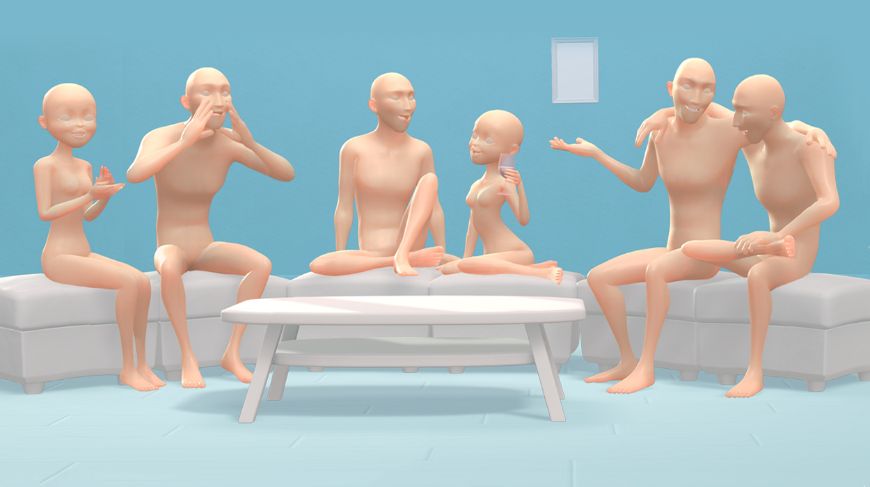 classical cartoon motion-act and move for female