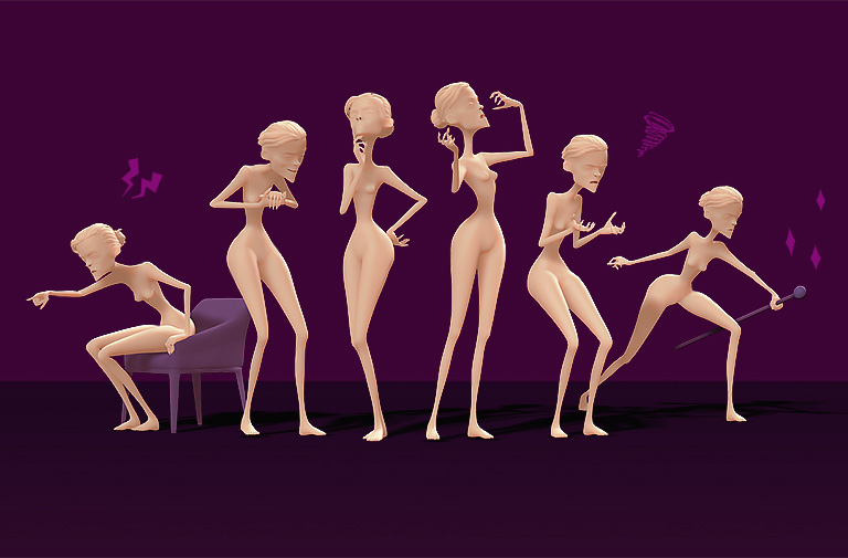 classical cartoon motion - Evil Diva Moves