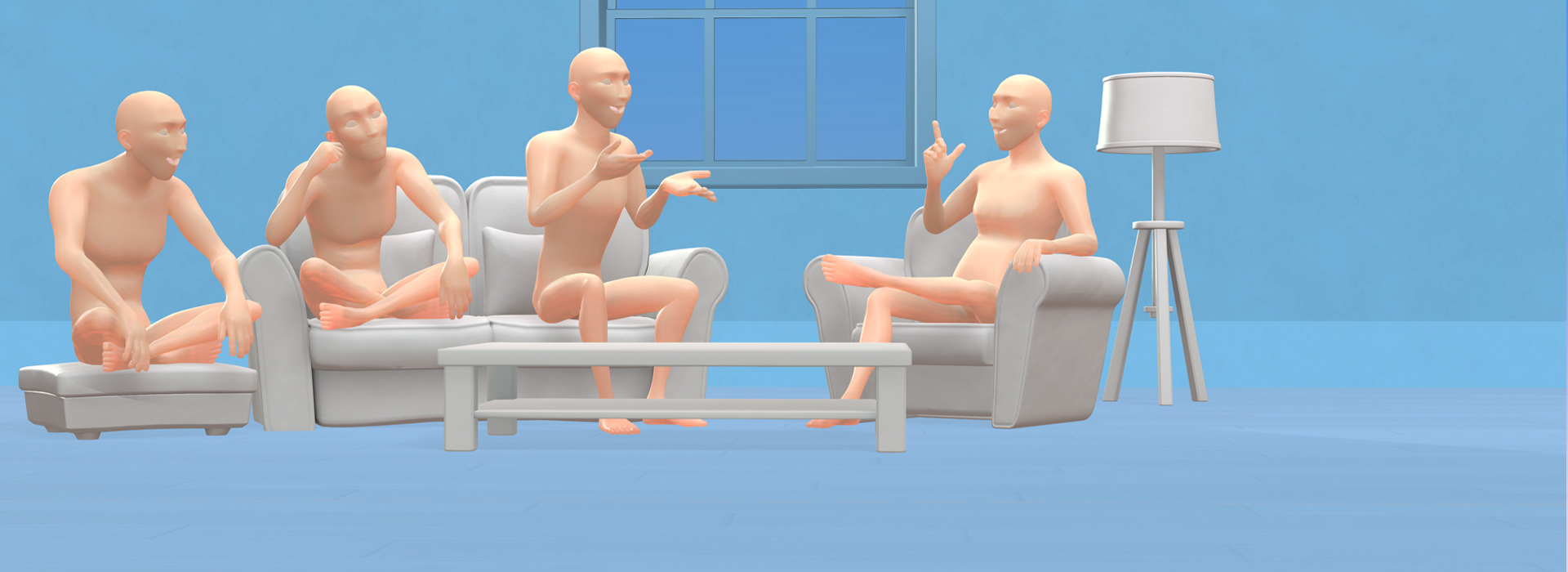 classical cartoon motion-sit and talk male
