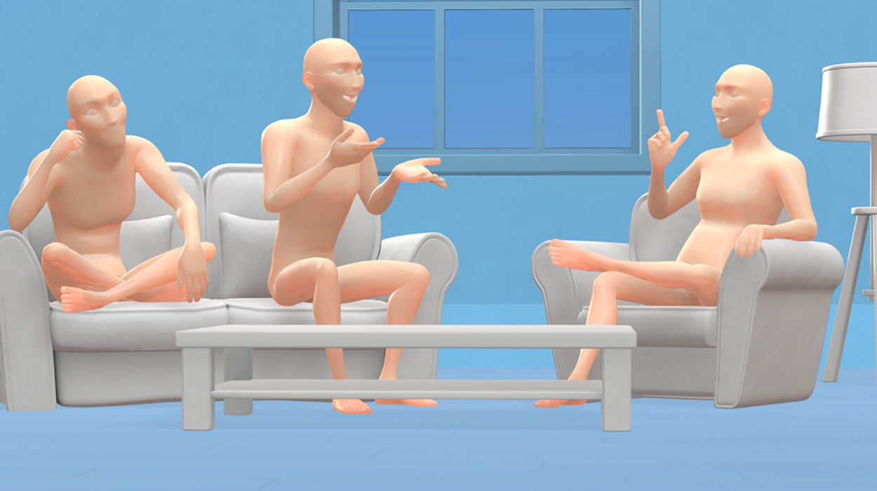classical cartoon motion-sit and talk male