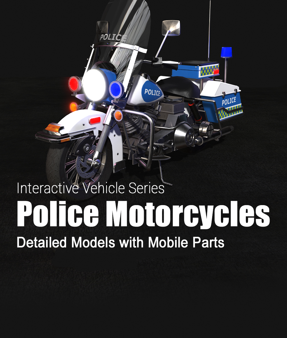 police car-3D police motorcycle
