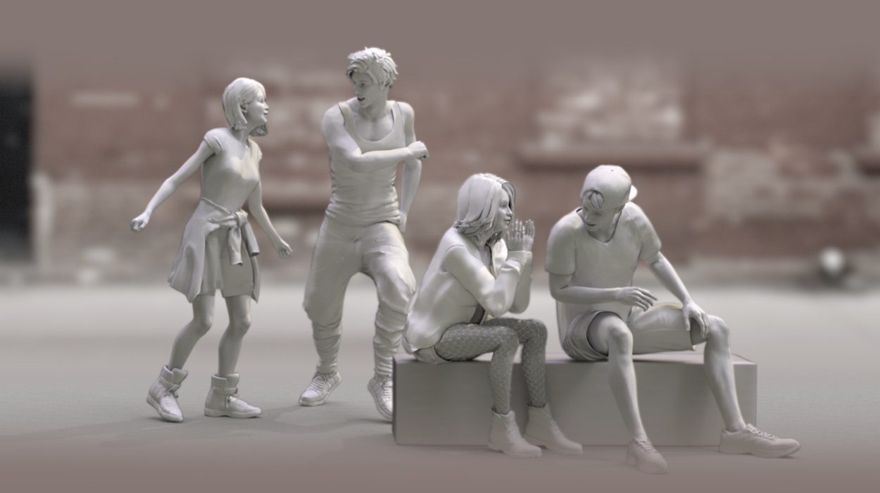 3d teenager motion-social interactions