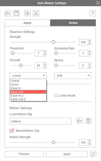 Custom Auto Motion settings