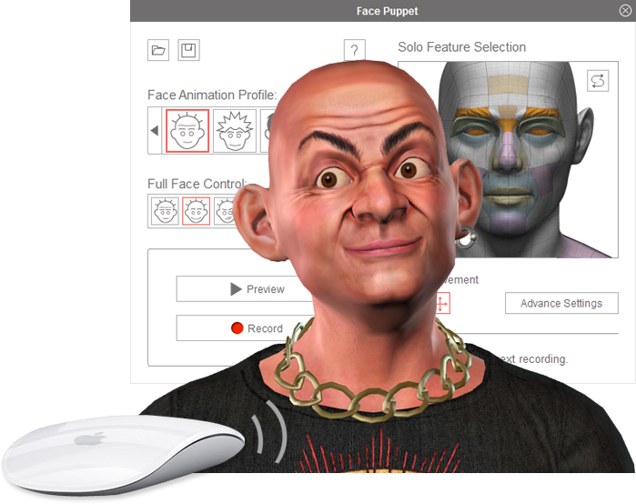 smart facial animation editing for face creator