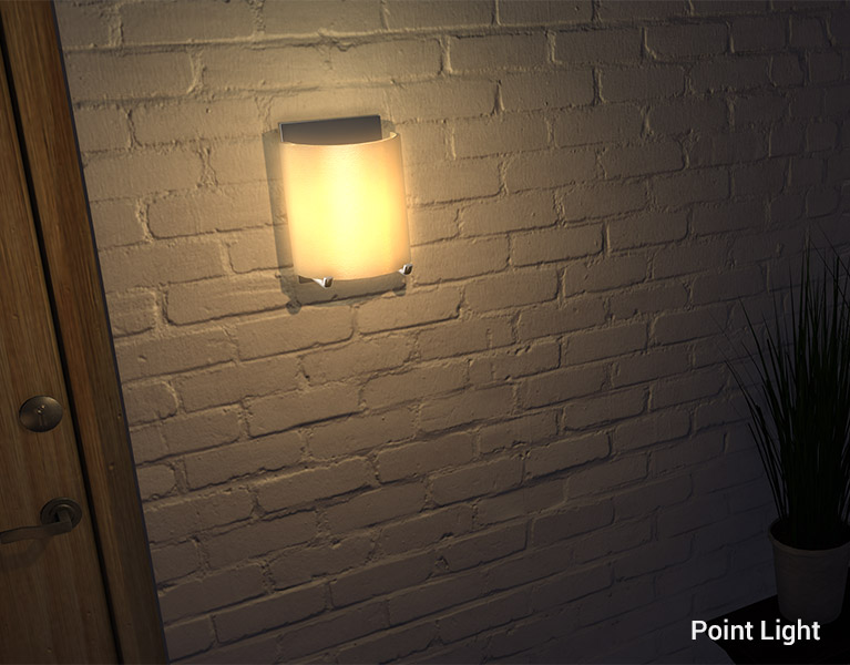 point light in 3D scene