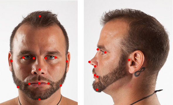 3D face creation - Two photos fitting for fine details