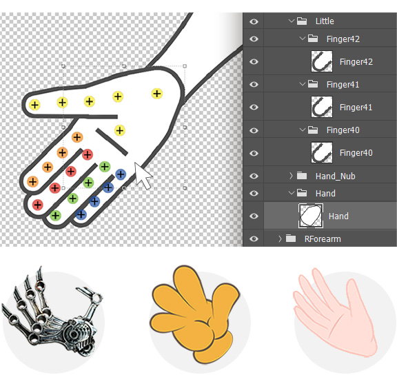 phtotshop animation - hand animations