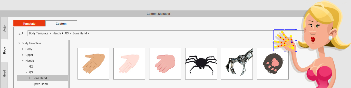 hand motion capture mocap animation - hand library