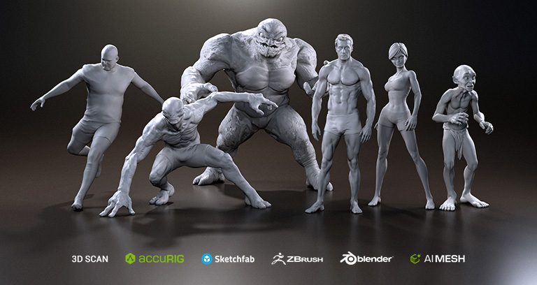 Humanoid models converted to CC Bases