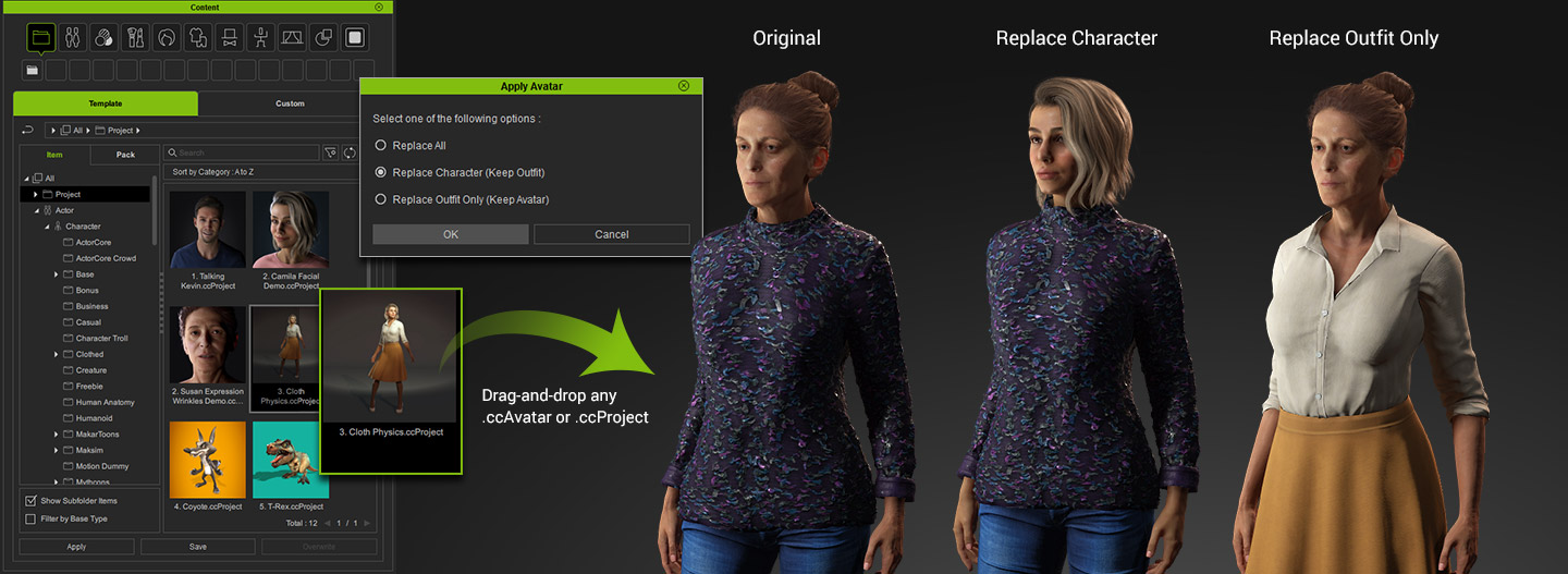 Avatar Editor: Organize Created Outfits / Characters - Website