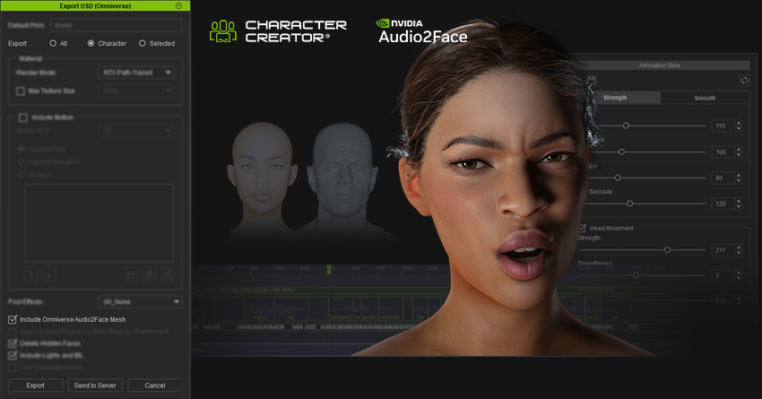 nvidia omniverse - nvidia omniverse audio2face - character creator