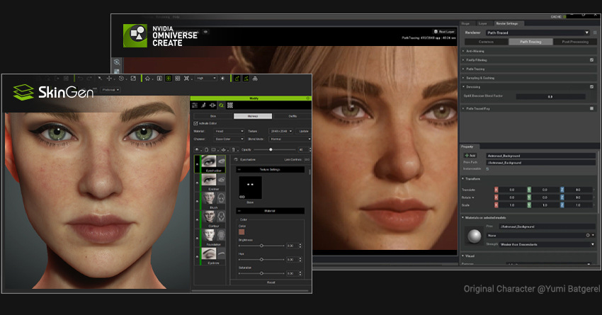 nvidia omniverse - ultra realistic human skin dynamic material system