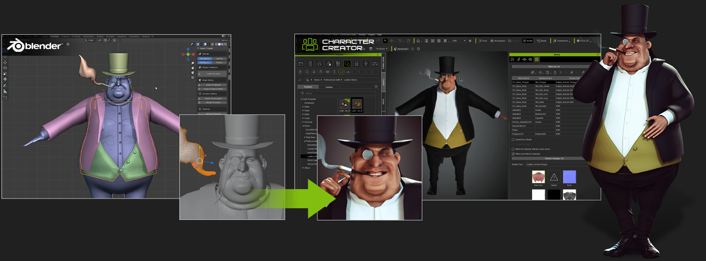 blender 3d 动画 - 在 Blender 中为 Character Creator 创建服装和配饰
